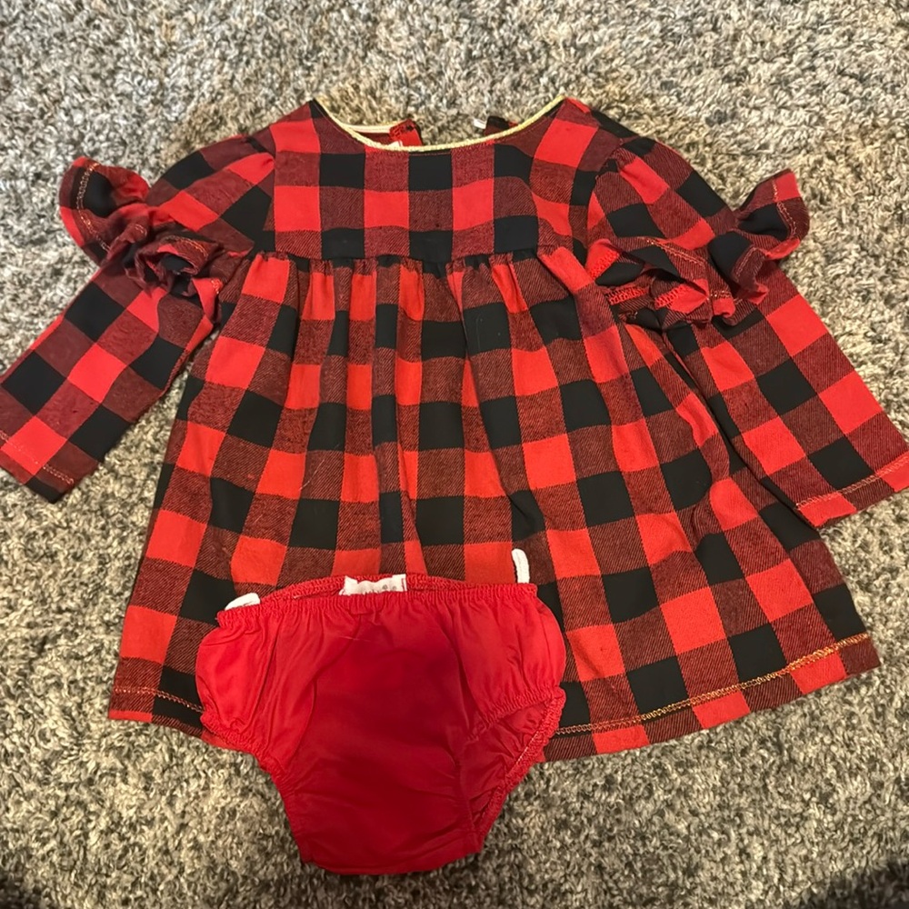 Mudpie 3-6 month dress with diaper bottom cover